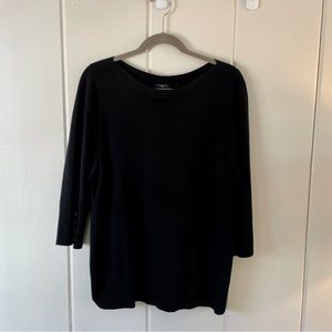 Talbots Cashmere Boatneck Bateau Sweater 3/4 Sleeve 1X